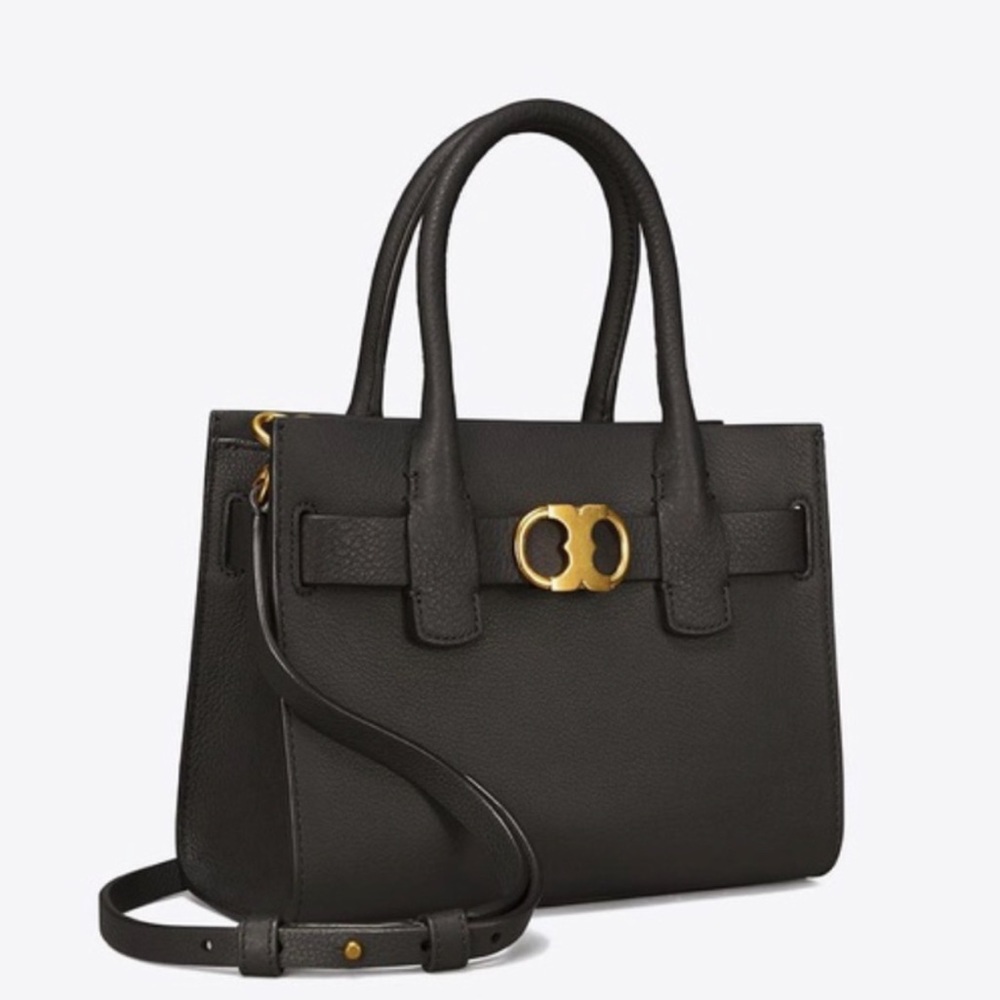 Tory Burch Gemini Link Black Small Tote Crossbody Used Twice! $498